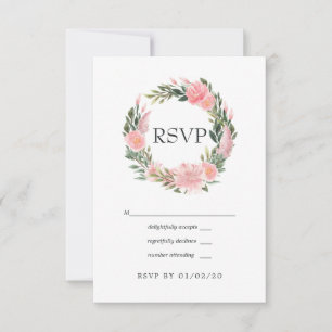 Exotische tropische rosa Flamingo-Hochzeit RSVP Karte