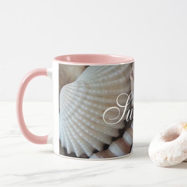 Exotische tropische Sommer-Muscheln Fotografie Tasse (Mit Donut)