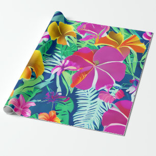Exotische und kühne tropische Florale Geschenkpapier