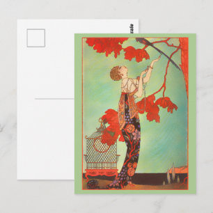 Exotische Vintage Malerei Postkarte