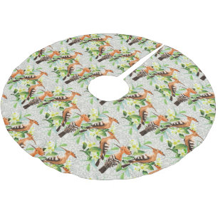 Exotische Vögel auf Spitze Polyester Weihnachtsbaumdecke