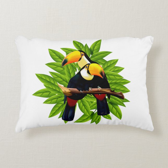 Exotische Vögel Dekokissen (Vorderseite)