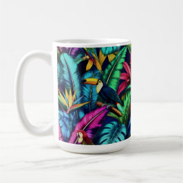 Exotische Vögel Dschungel Träume Nahtlose Oberfläc Kaffeetasse