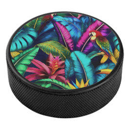 Exotische Vögel Dschungelträume Nahtloses Oberfläc Eishockey Puck