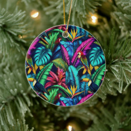 Exotische Vögel Dschungelträume Nahtloses Oberfläc Keramik Ornament