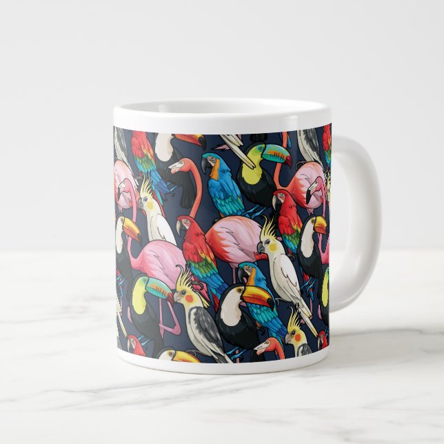 Exotische Vögel Jumbo-Tasse (Vorderseite Rechts)