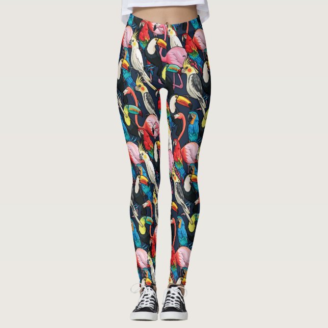 Exotische Vögel Leggings (Vorderseite)