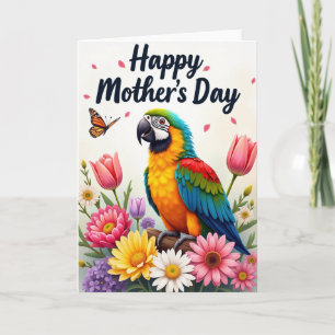 Exotische Vogel-Muttertags-Blumenkarte Karte