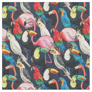 Exotische Vögel Stoff