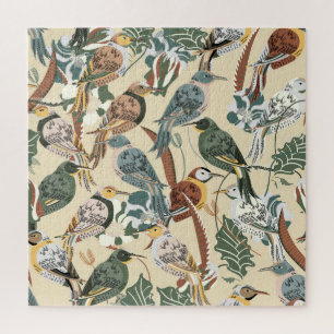 Exotische Vögel: Tropische Nahtlose Schrift. Puzzle