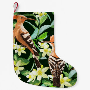 Exotische Vögel: Tropischer Vintage-Druck Kleiner Weihnachtsstrumpf