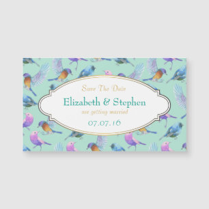 Exotische Vögel Wasserfarbe mit Rahmen Save the Da Magnetkarte