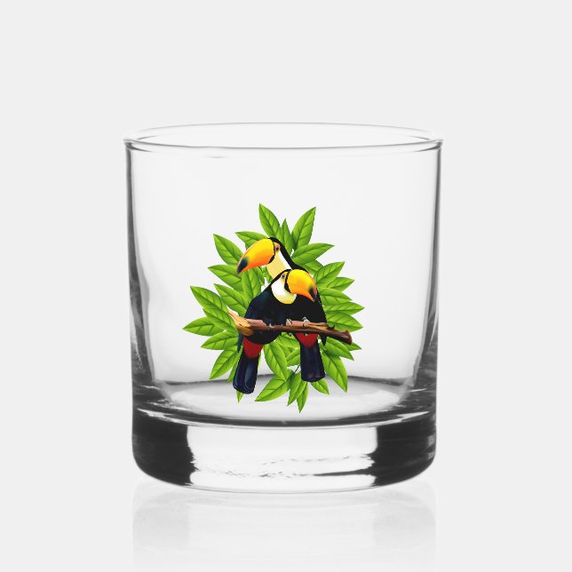 Exotische Vögel Whiskyglas (Vorderseite)
