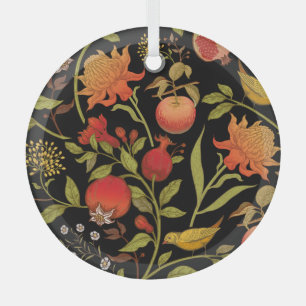 Exotische Vogelarten Blume Vintage Illustration Ornament Aus Glas