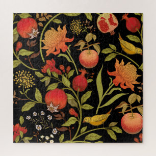 Exotische Vogelarten Blume Vintage Illustration Puzzle