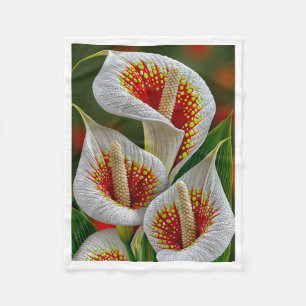 Exotische weiße Calla-Lilien-Decke Fleecedecke