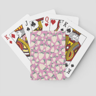Exotische weiße Erdbeeren Süßes farbenfrohes Muste Spielkarten