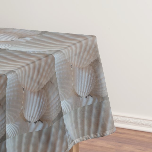 Exotische weiße Muscheln, Tischtuch, Sommerstrand Tischdecke (Beispiel)