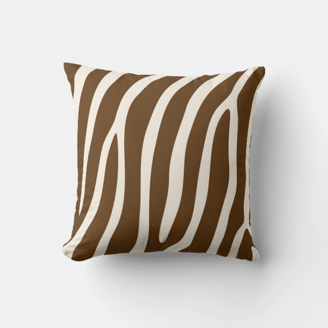 Exotische Zebra-Streifen in Brown Kissen (Vorderseite)