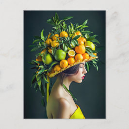 Exotische Zitruskronen mit lebhaften Farben Feiertagspostkarte