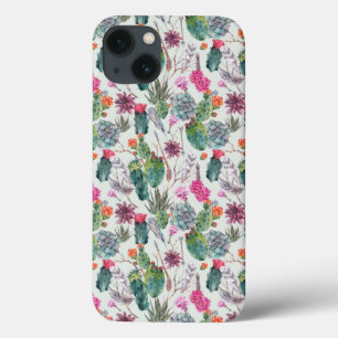 Exotischer Boho Aquarell-Kaktus u. saftiges Muster Case-Mate iPhone Hülle