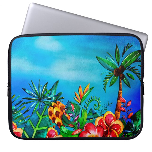 Exotischer bunter Blumen-Dschungel - Aloha Laptopschutzhülle (Vorderseite)