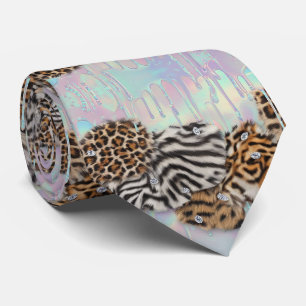 Exotischer Faux-Seide Luxus-Wildtier-Herrenausst Krawatte