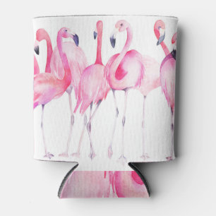 Exotischer Flamingo: Sommer-Wasserfarbdruck Dosenkühler