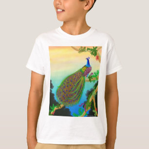Exotischer grüner Pfau scherzt T - Shirt