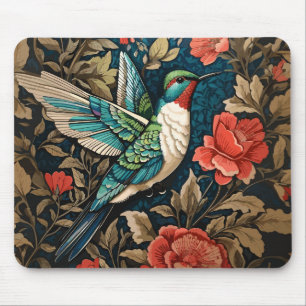 Exotischer Kolibri, inspiriert von William Morris Mousepad