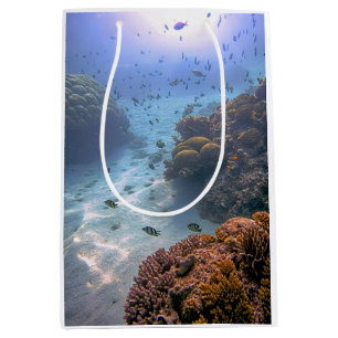 Exotischer Korallenriff-Fotoeffekt Mittlere Geschenktüte
