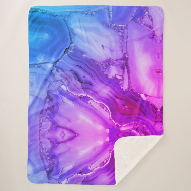 Exotischer Lila Marmor Sherpadecke (Vorderseite)