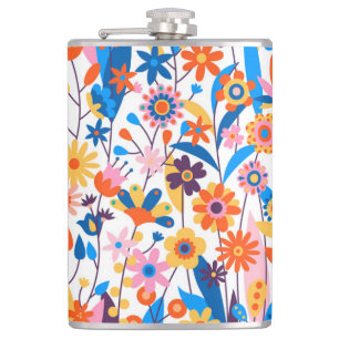 Exotischer mehrfarbiger Blumenhintergrund-32939 Flachmann