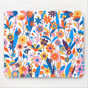 Exotischer mehrfarbiger Blumenhintergrund-32939 Mousepad