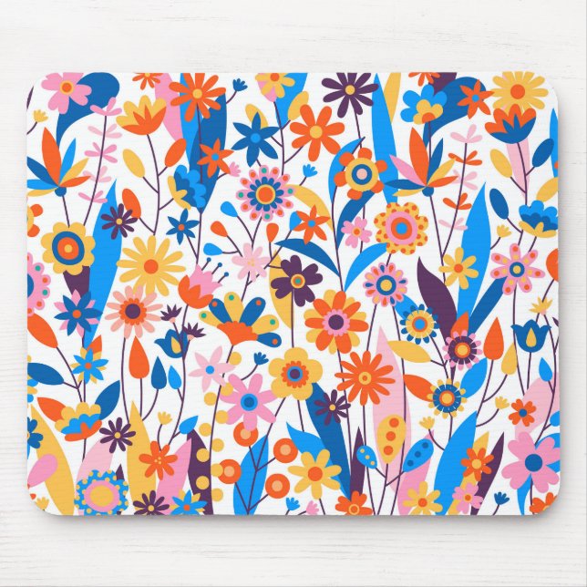 Exotischer mehrfarbiger Blumenhintergrund-32939 Mousepad (Vorne)