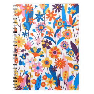 Exotischer mehrfarbiger Blumenhintergrund-32939 Notizblock