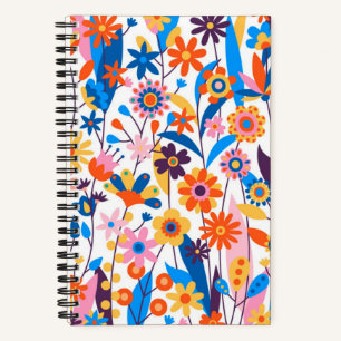 Exotischer mehrfarbiger Blumenhintergrund-32939 Notizbuch