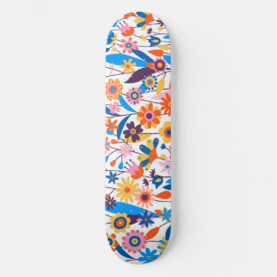 Exotischer mehrfarbiger Blumenhintergrund-32939 Skateboard