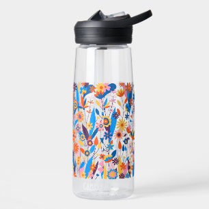 Exotischer mehrfarbiger Blumenhintergrund-32939 Trinkflasche