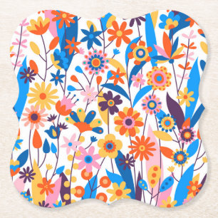 Exotischer mehrfarbiger Blumenhintergrund-32939 Untersetzer