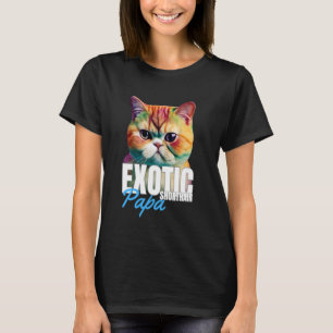 Exotischer Papa Bunter Süßer Katzenbesitzer Junge T-Shirt