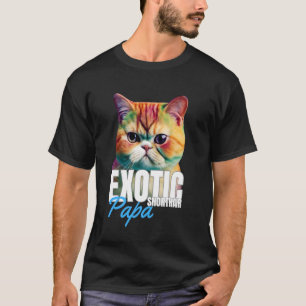 Exotischer Papa Bunter Süßer Katzenbesitzer Junge T-Shirt