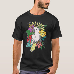 Exotischer Papagei Kakadu Tier Vogel Blumen Nymph T-Shirt
