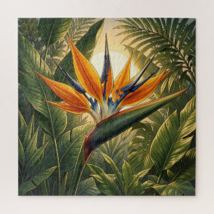 Exotischer Paradiesvogel Tropischer Dschungel Sonn Puzzle