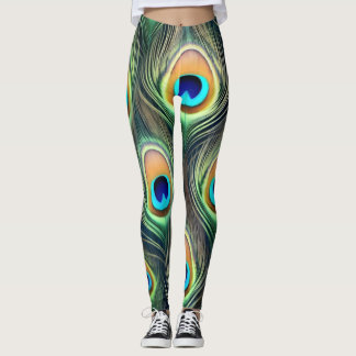 Exotischer Pfauenaufdruck Leggings