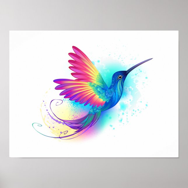 Exotischer Regenbogenkolibri Poster (Vorne)