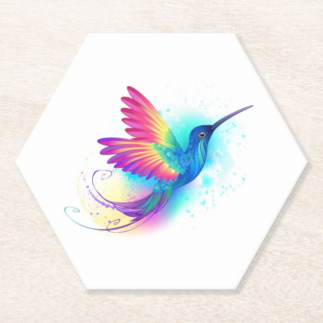 Exotischer Regenbogenkolibri Untersetzer (Vorderseite)