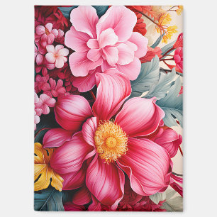 Exotischer rosa tropischer Blumengarten Magnet