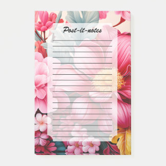 Exotischer rosa tropischer Blumengarten Post-it Klebezettel