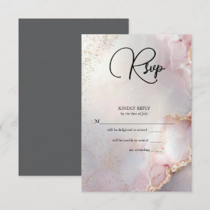 Exotischer Rosé Marmoropal RSVP Karte
